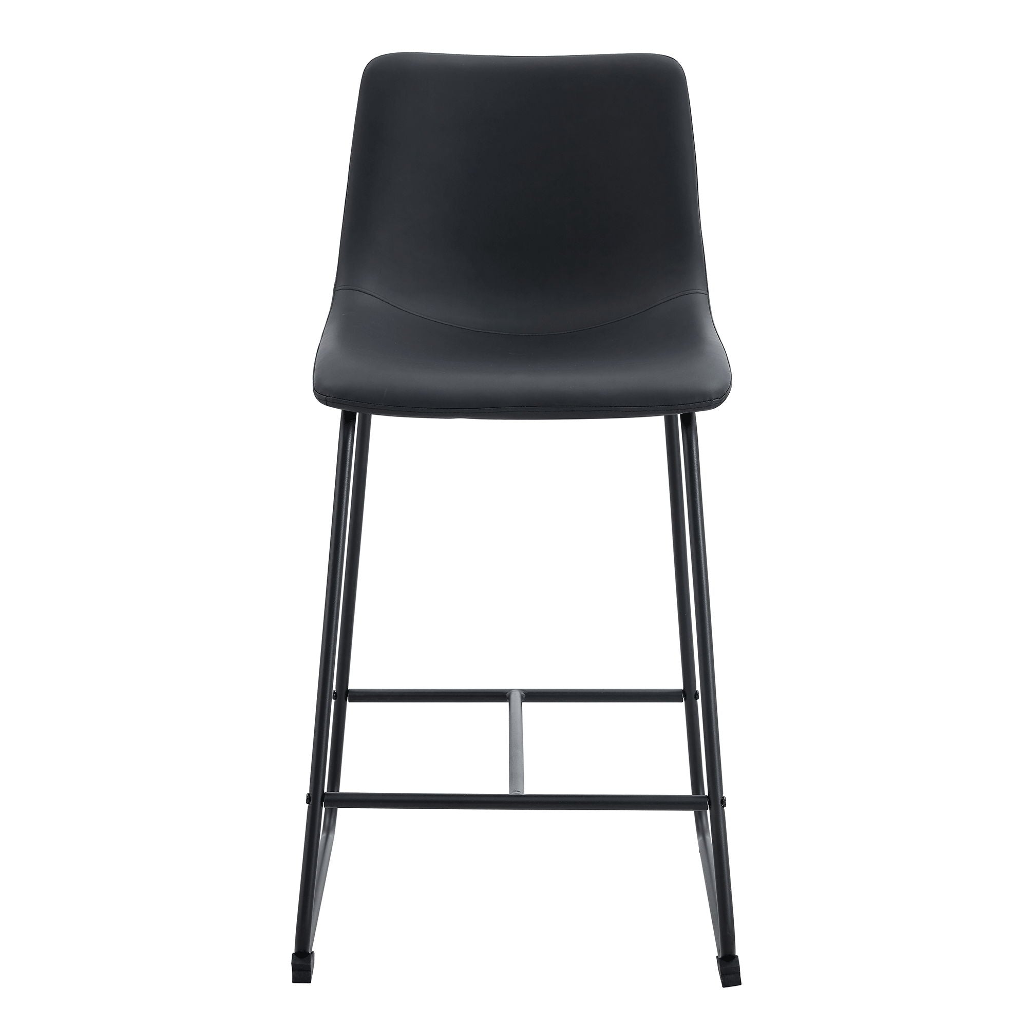 (Set of 2) Modern Minimalist Style Material Bar Stools, Suitable For Kitchen, Bar And Modern Home Design - Black