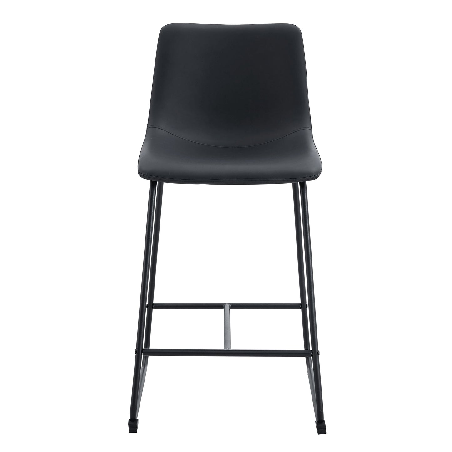(Set of 2) Modern Minimalist Style Material Bar Stools, Suitable For Kitchen, Bar And Modern Home Design - Black