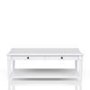 Cocktail Table With Two Storage Drawers And Casters - White