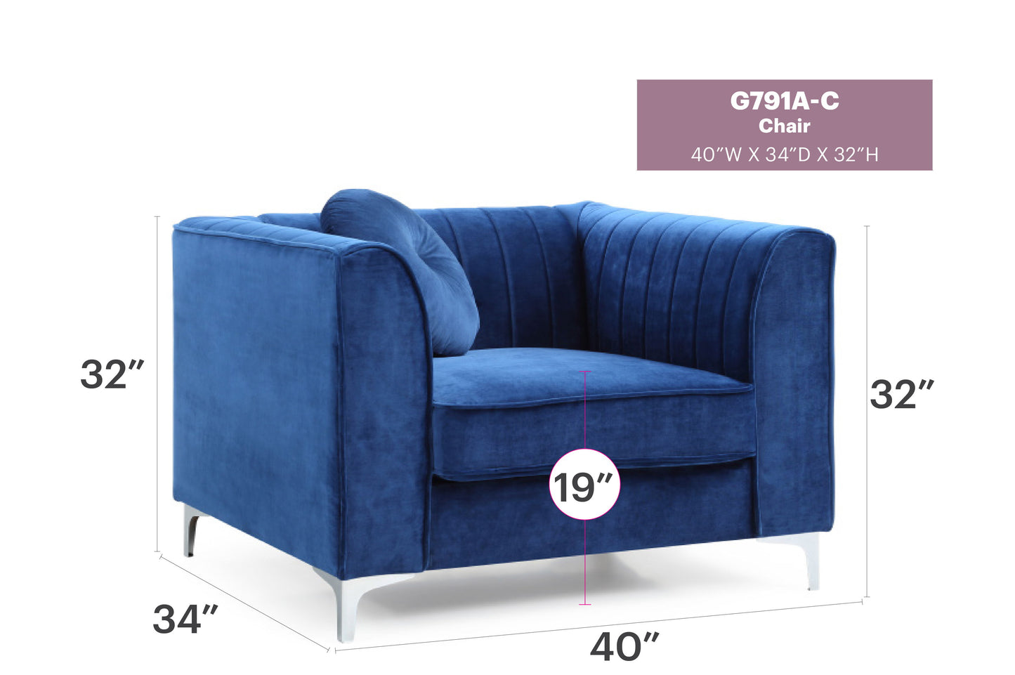 Chic Accent Chair For Cozy Spaces - Navy Blue