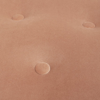 Yolanda - Round Upholstered Accent Ottoman - Peach Orange / Gold