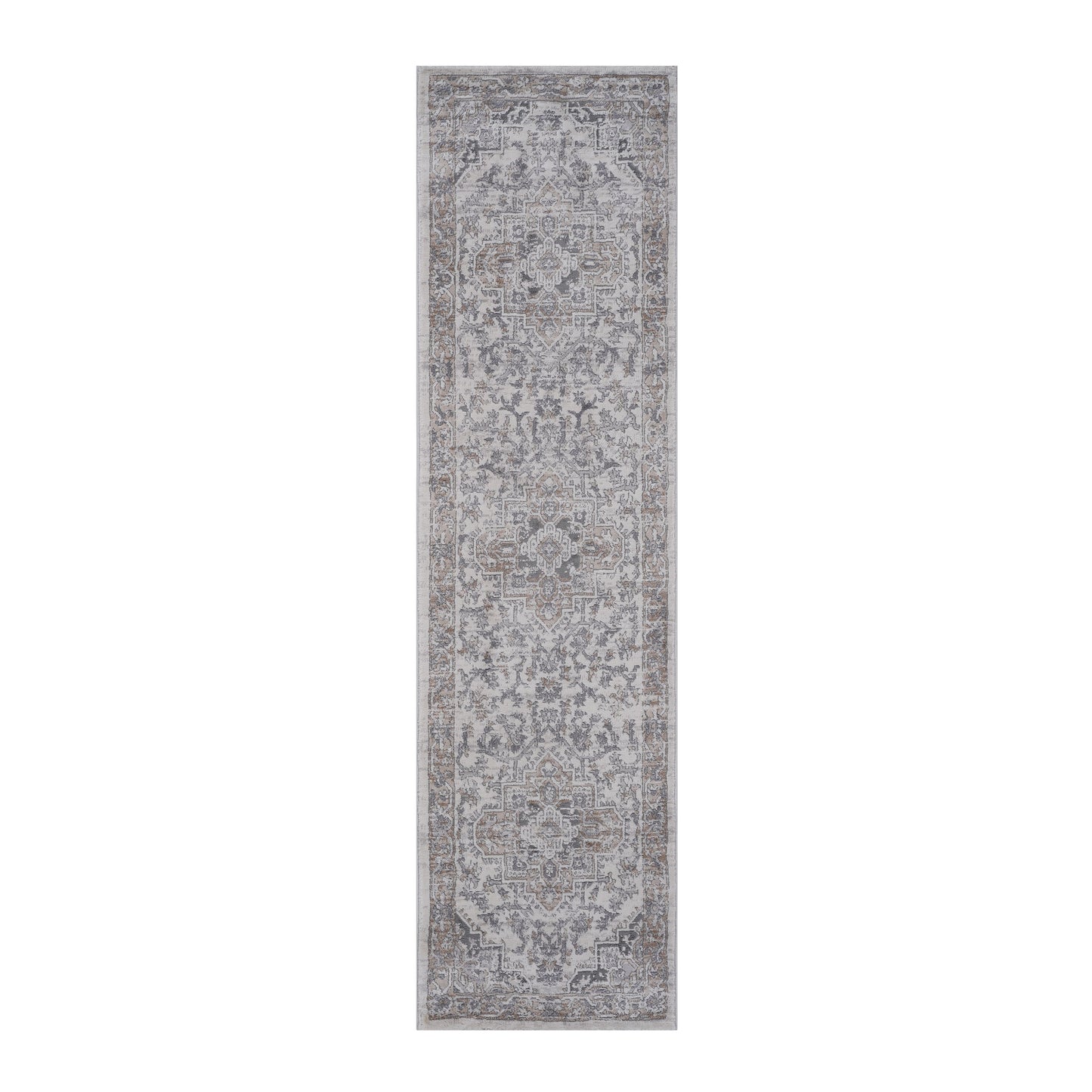Marfi - 2' X 8' Oriental Runner Rug - Ivory / Beige