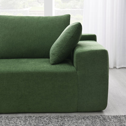 Modular Sectional Living Room Sofa Set, Modern Minimalist Style Couch, Upholstered Sleeper Sofa Salon, 2 Piece Free Combination, L-Shape - Green