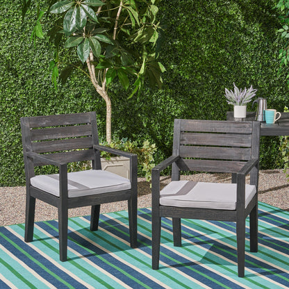 Outdoor Dining Chair (Set of 2) - Dark Gray / Light Gray - Dark Gray