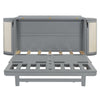 Queen Murphy Bed With Hidden Storage & Modern Woven Design - Gray
