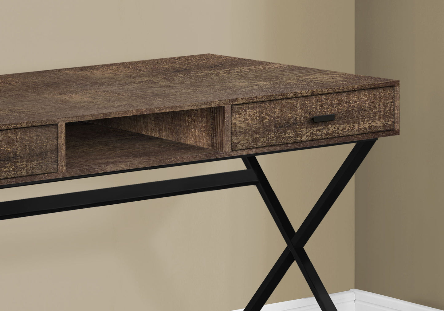 Computer Desk For Home Office, Laptop, Storage Drawers, Contemporary & Modern - Brown