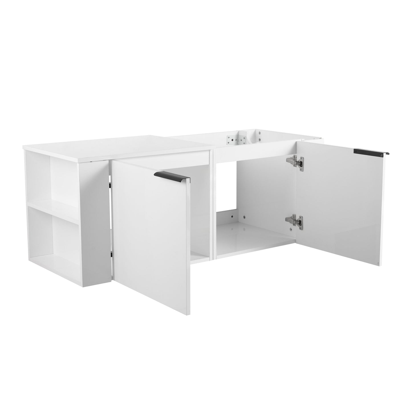 Modern 48" Bathroom Vanity Sink Combo With Spacious Storage - White