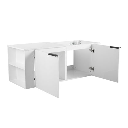 Modern 48" Bathroom Vanity Sink Combo With Spacious Storage - White