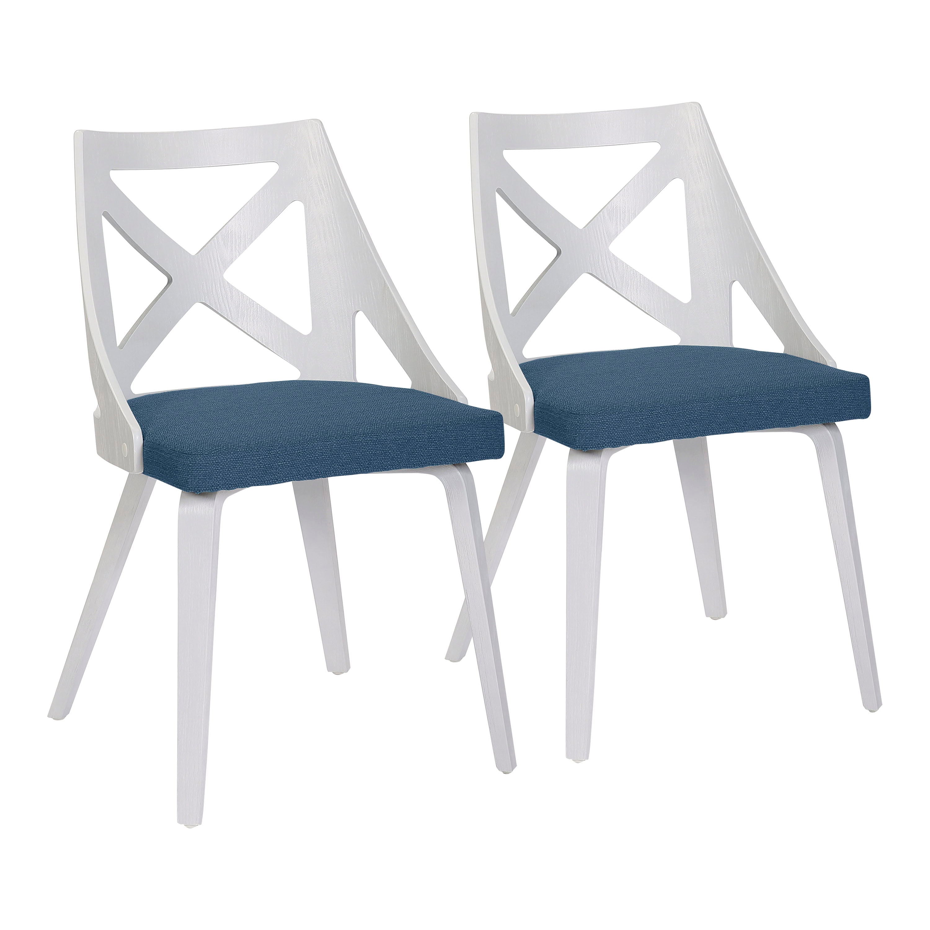 Charlotte - Farmhouse Chair (Set of 2) - White / Blue