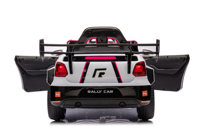 12V4A 20W*2 One Button Start, Forward And Backward, High And Low Speed, Music, Front Light, Power Display, Two Doors Can Open, 2.4G R / C, Seat Belt Four Wheel Absorber Kids Ride On Car - Pink