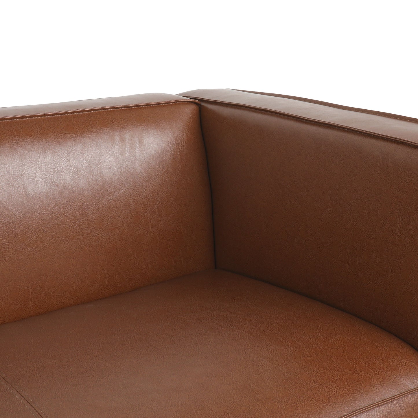 Contemporary 3 Seater Sofa With Tuxedo Design - Light Brown