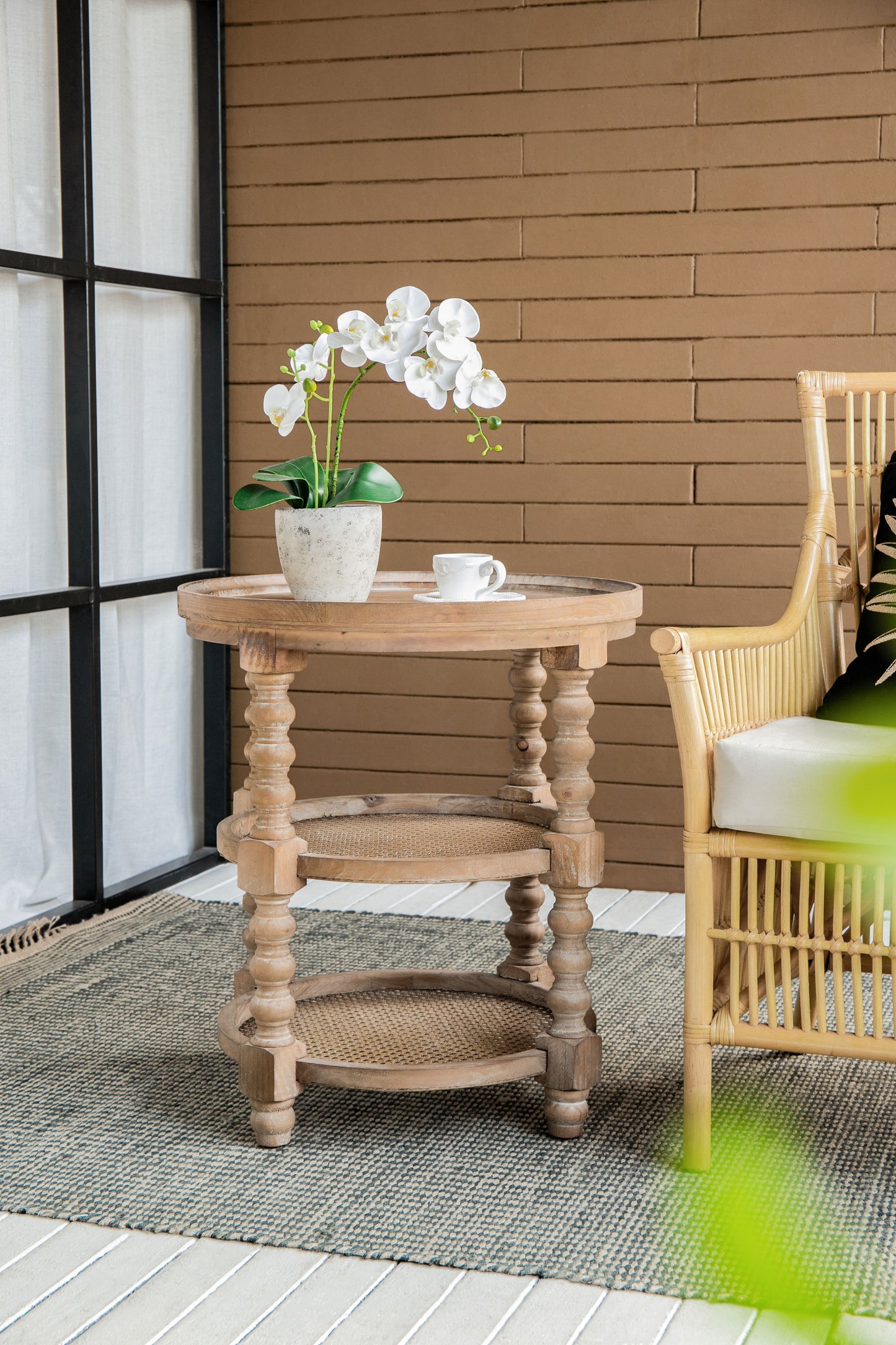 Round 3 Tiered Side Tabel, End Tabel For Lving Room Bedroom Entryway - Brown
