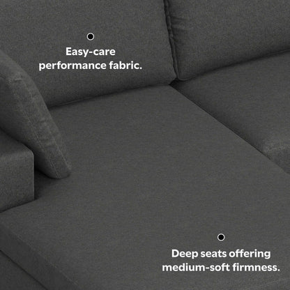 Charlie - Deep Seater Left Sectional Sofa - Gray
