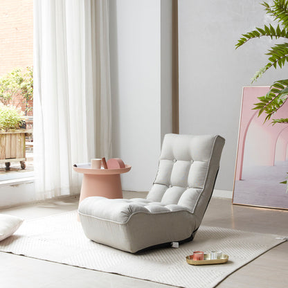 Single Sofa Reclining Japanese Chair Lazy Sofa Tatami Balcony Adjustable Chair - Gray