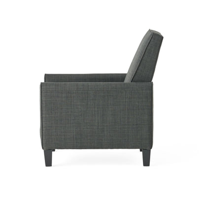 Linen Push Back Chair For Elegant Home - Dark Gray