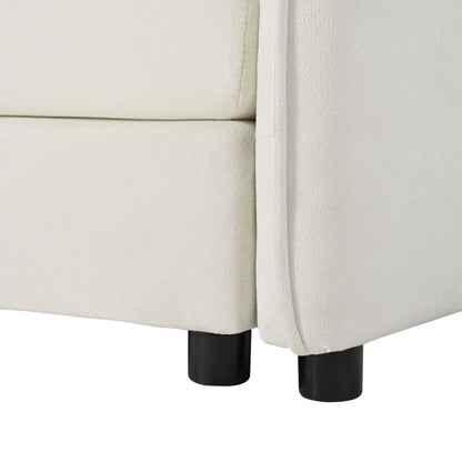 Luxury Deep Seat 2 Piece Loveseat Couch & Sofa Armchair Set, Modern Upholstered Chenille Cloud Couches - Beige