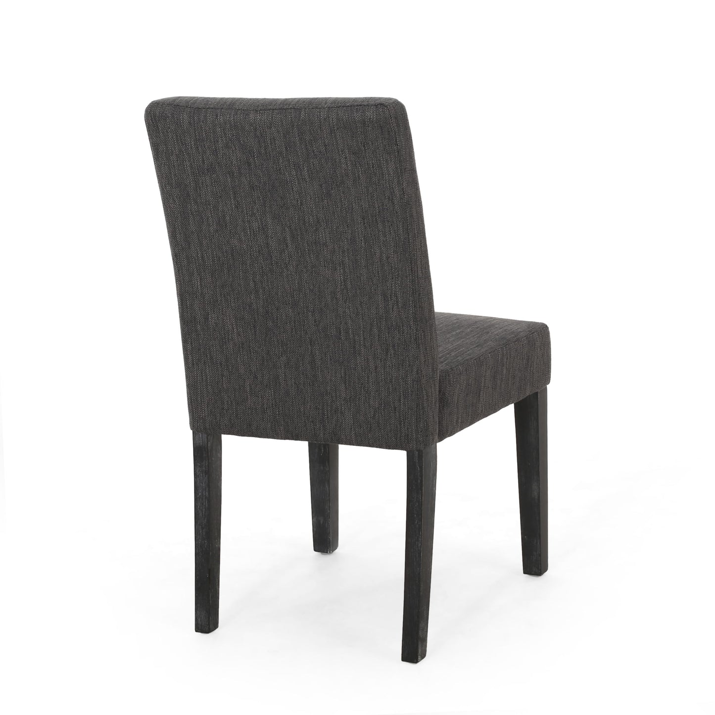 Contemporary Fabric Dining Chair With Upholstered Seating And Tapered Legs - Charcoal