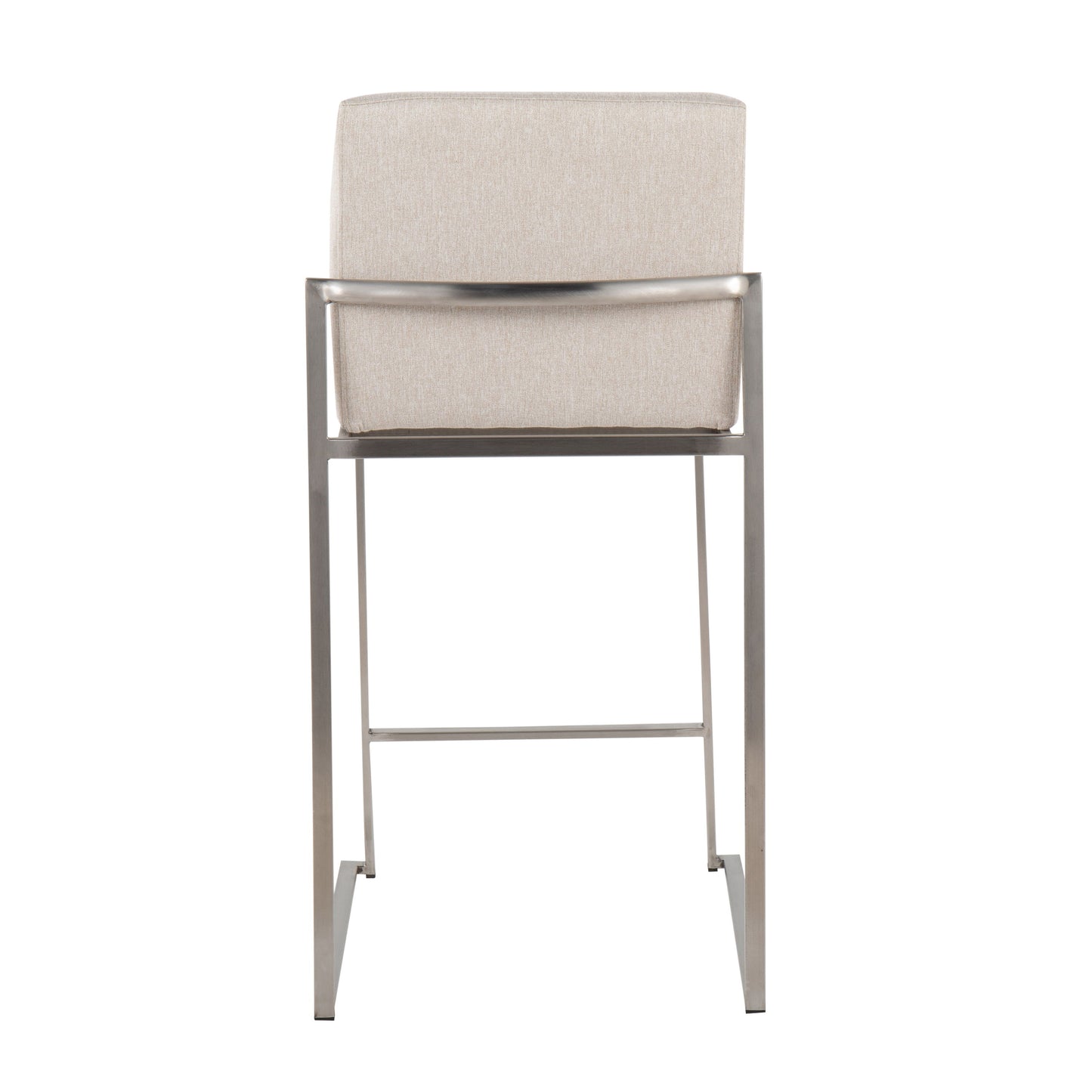 Fuji - Contemporary High Back Counter Stool (Set of 2) - Beige