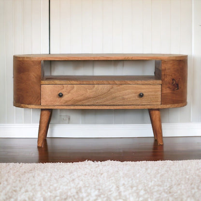 Mini Rounded Entertainment Unit - Oak
