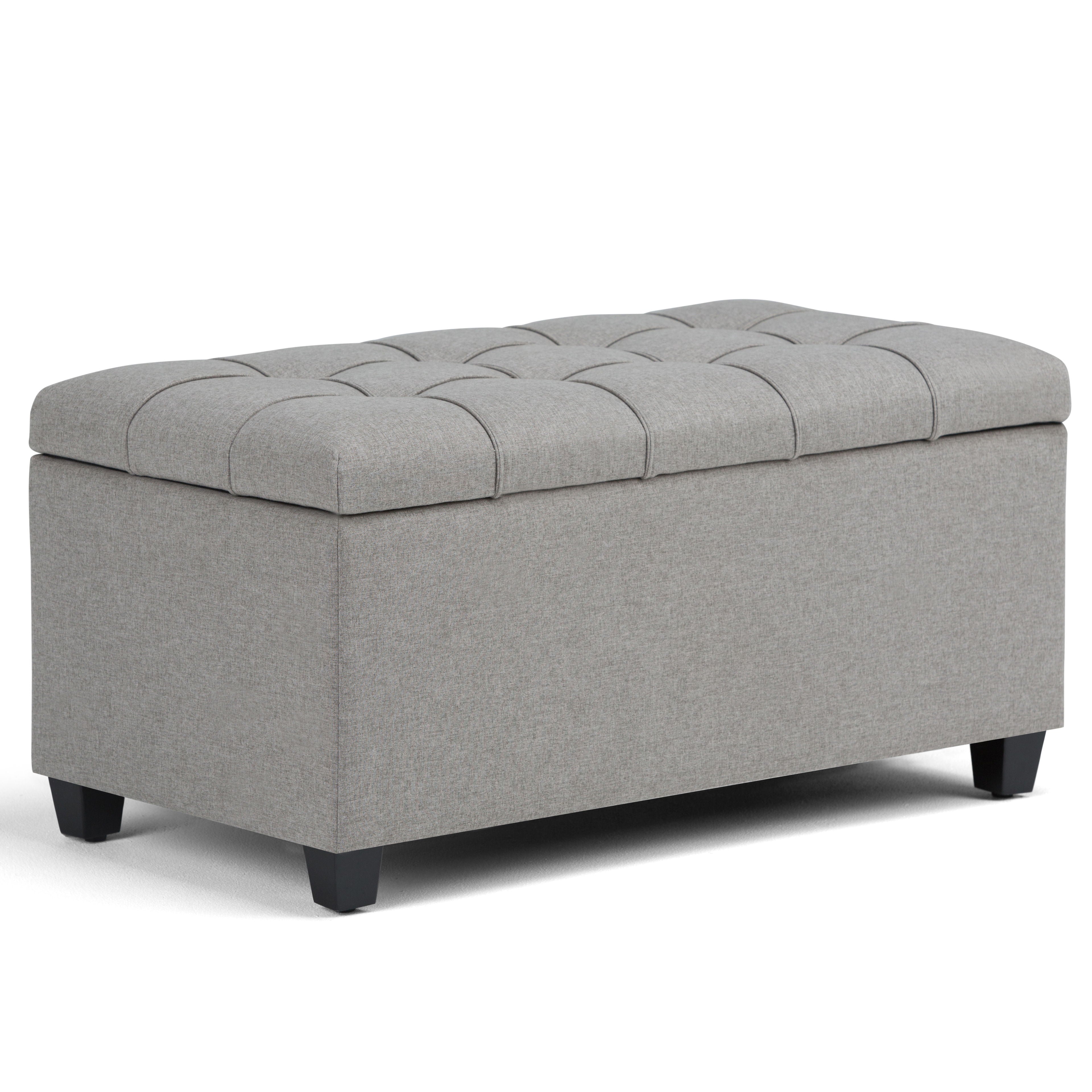 Sienna - Storage Ottoman Bench - Dove Gray