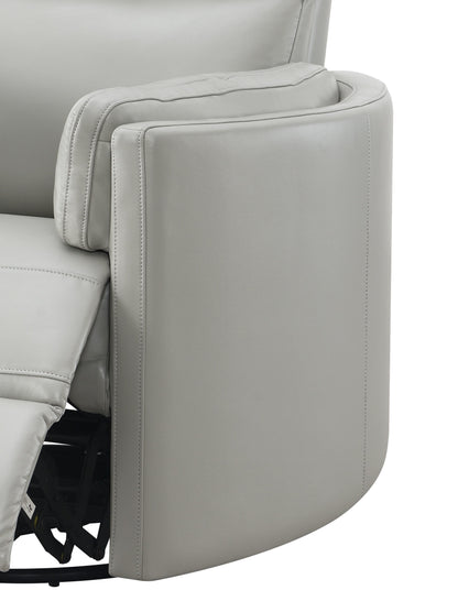 Sagen - Faux Leather Glider Recliner With Swivel - Gray
