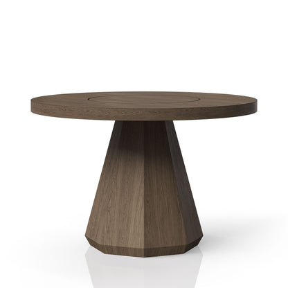 Round Dining Table With Lazy Susan - Latte
