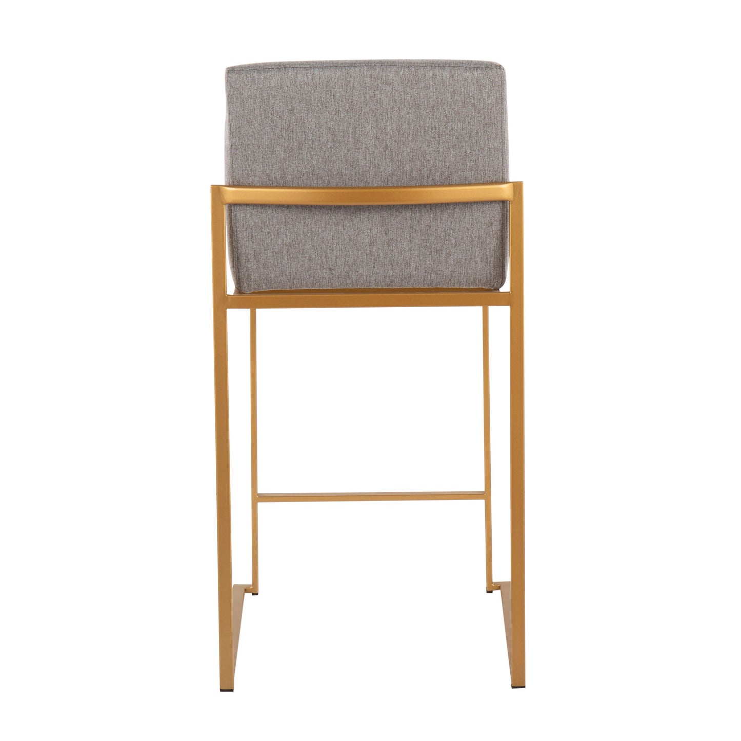 Fuji - Contemporary High Back Counter Stool (Set of 3) - Gray / Gold