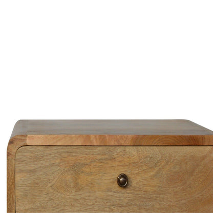Curved Bedside Table - Oak