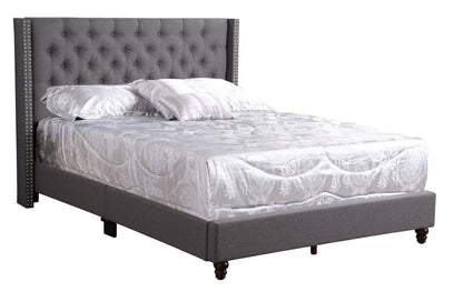 Queen Transitional Upholstered Bed - Gray
