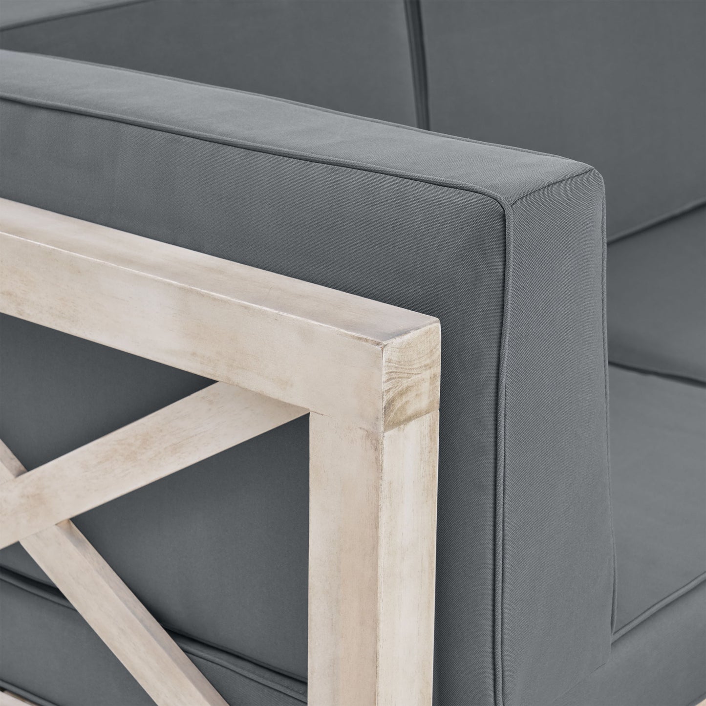 Brava - X Back Right Arm Chair - Light Gray