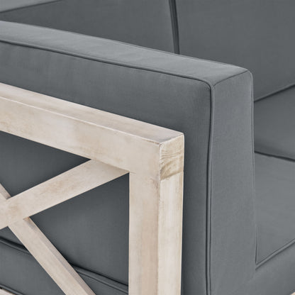 Brava - X Back Right Arm Chair - Light Gray