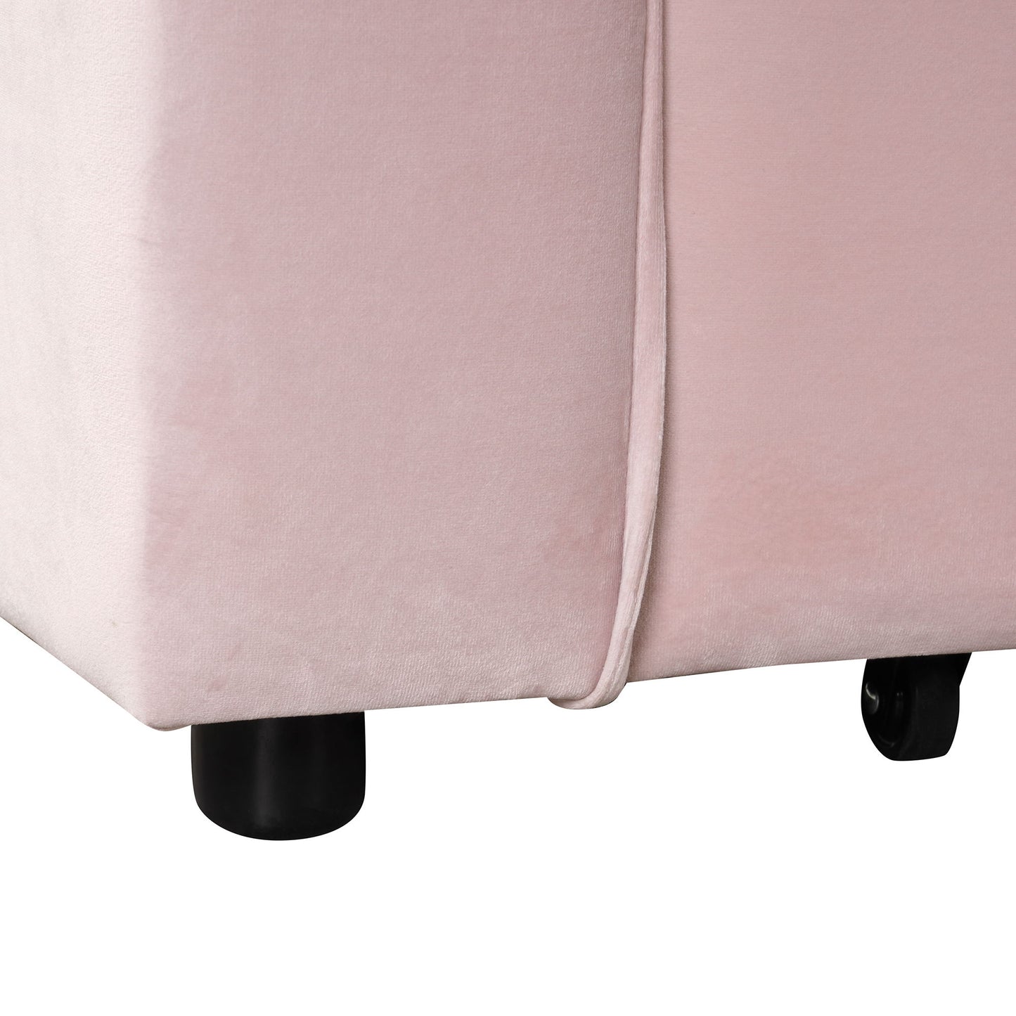 Multi Functional Sofa Bed With Cup Holder And USB Port For Living Room Or Apartments - Pink