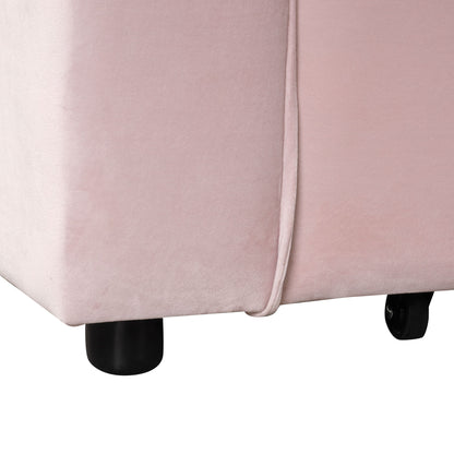 Multi Functional Sofa Bed With Cup Holder And USB Port For Living Room Or Apartments - Pink