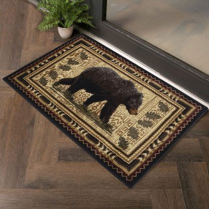 Nature's Nest - 7'10" X 10'3" Lodge Area Rug - Black