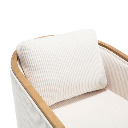 Swivel Barrel Chair, Comfortable Accent Sofa Chair, 360 Degree Swivel - Beige