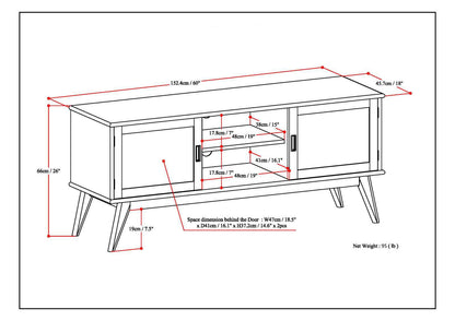 Draper - Mid Century Low TV Media Stand - Black