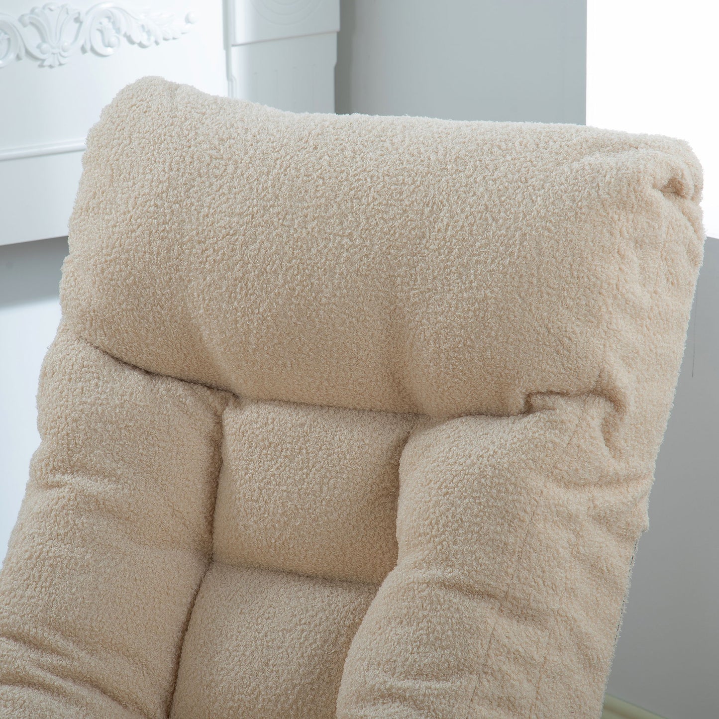 Japanese Style Single Reclining Sofa Chair With Adjustable Features Cotton For Balcony And Leisure - White