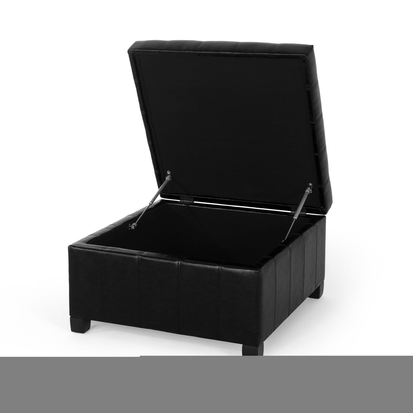 Storage Ottoman For Living Room, Bedroom - Black
