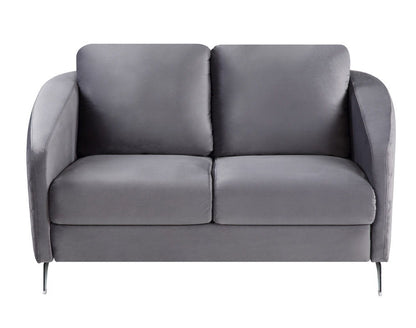 Sofia - Velvet Fabric Sofa, Loveseat, Chair Living Room (Set of 3) - Gray