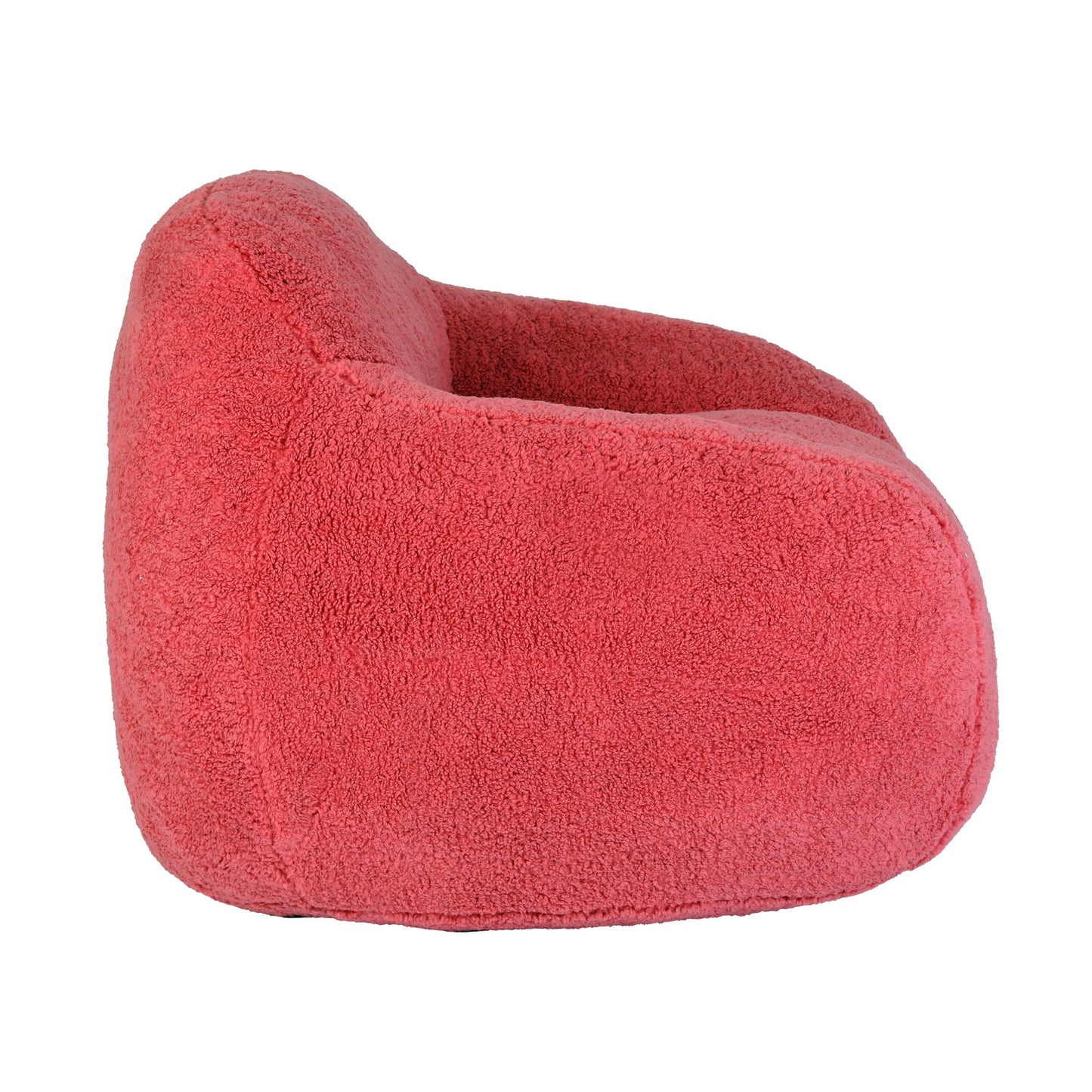 Giant Bean Bag Chair For Adults, Spacious Memory Foam Bean Bag Sofa With Armrests Teddy Fabric, Comfy Seating For Living Room Or Bedroom - Pink
