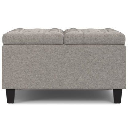 Harrison - Multifunctional Small Square Coffee Table Storage Ottoman - Gray