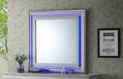 Elegant Transitional LED Accent Mirror 2 - Silver Champagne
