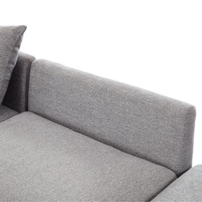 Sectional Sofa Modular Sofa U - Shaped Sofa Couch Sofa Bed L - Shaped Sofa With A Movable Ottoman And Two USB Ports For Living Room - Light Gray