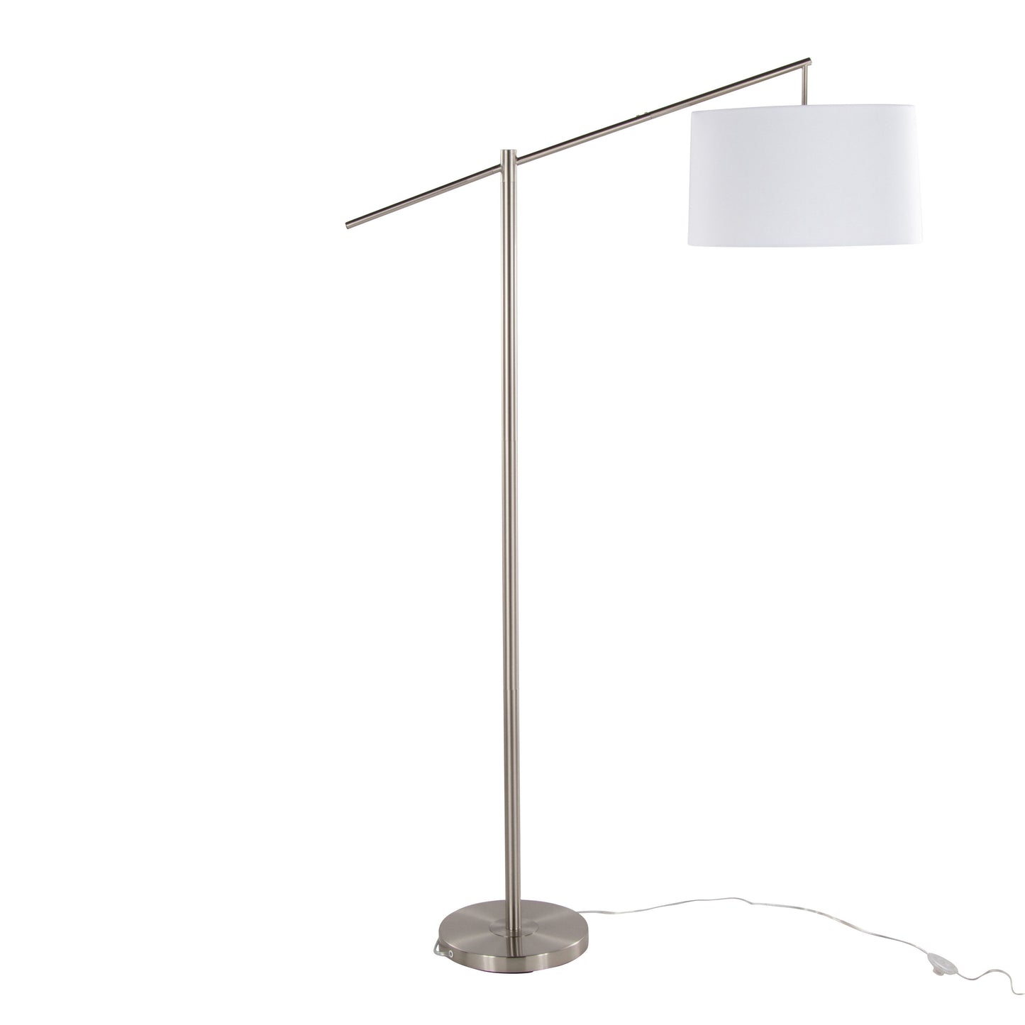 Casper - Contemporary Floor Lamp - Nickel / Off White