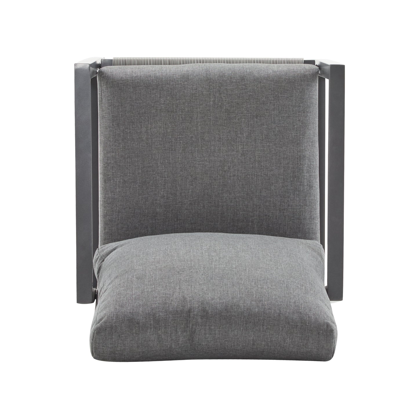 Modern Aluminum Lounge Chair With Rope Accents And Cushions For Indoor And Outdoor Spaces - Gray
