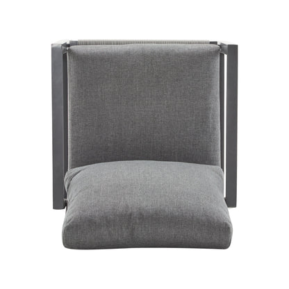 Modern Aluminum Lounge Chair With Rope Accents And Cushions For Indoor And Outdoor Spaces - Gray