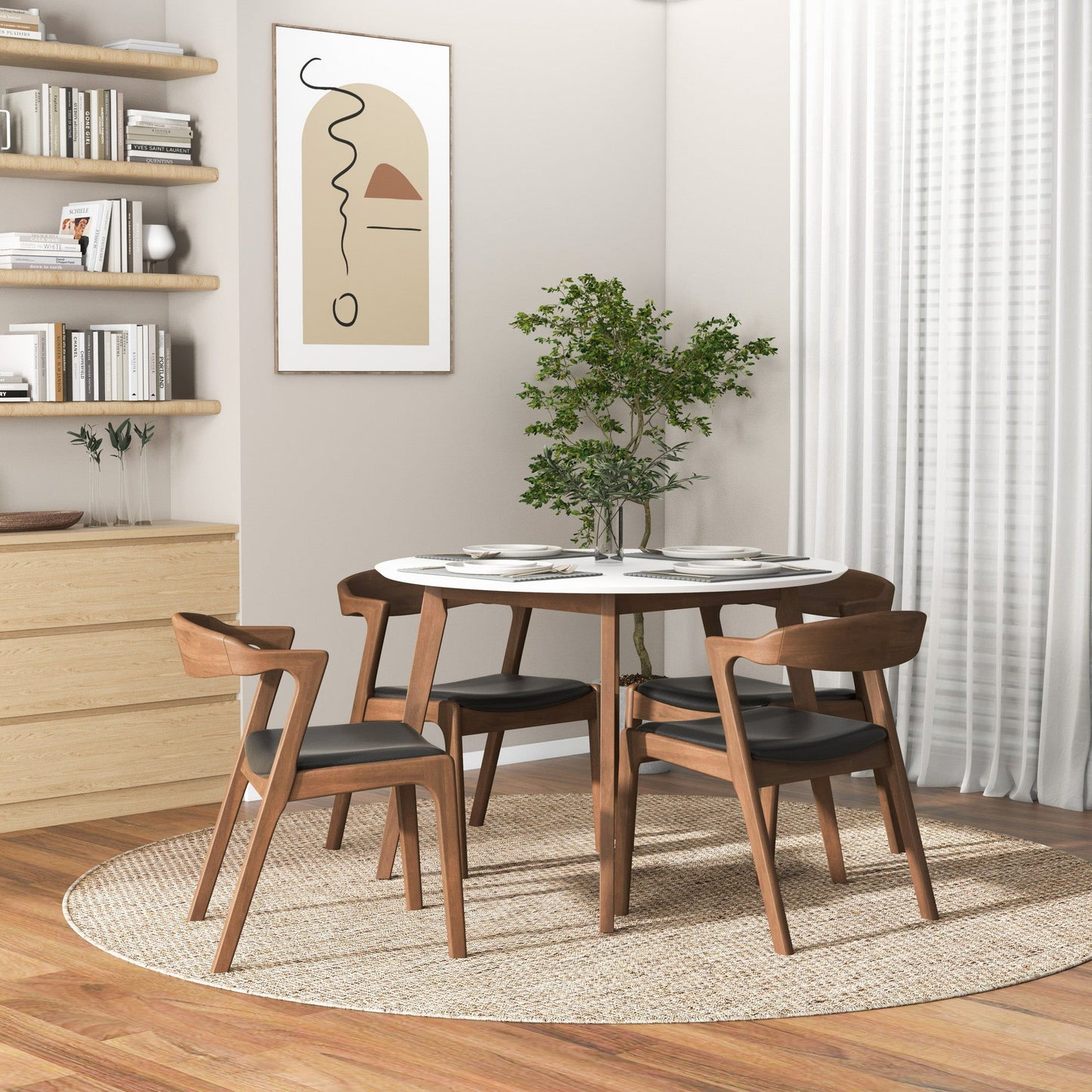 Alina - Dining Table - Brown / White