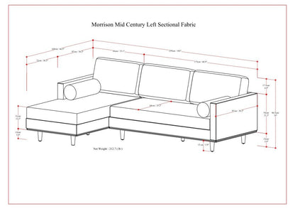Morrison - Left Sectional Sofa - Charcoal Gray