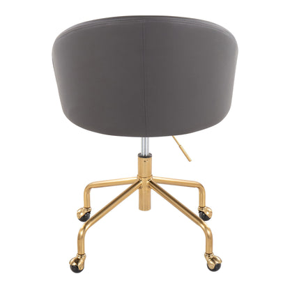 Claire - Contemporary / Glam Task Chair - Gold / Gray