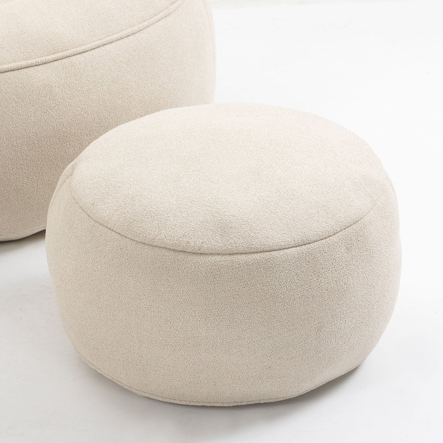 Bedding Bean Bag Sofa Chair High Pressure Foam Bean Bag Chair Adult Material With Padded Foam Padding Compressed Bean Bag With Footrest - Beige